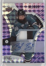 2021-22 Upper Deck Allure Purple Diamond 3/10 Brent Burns #18 Patch Auto 10ft