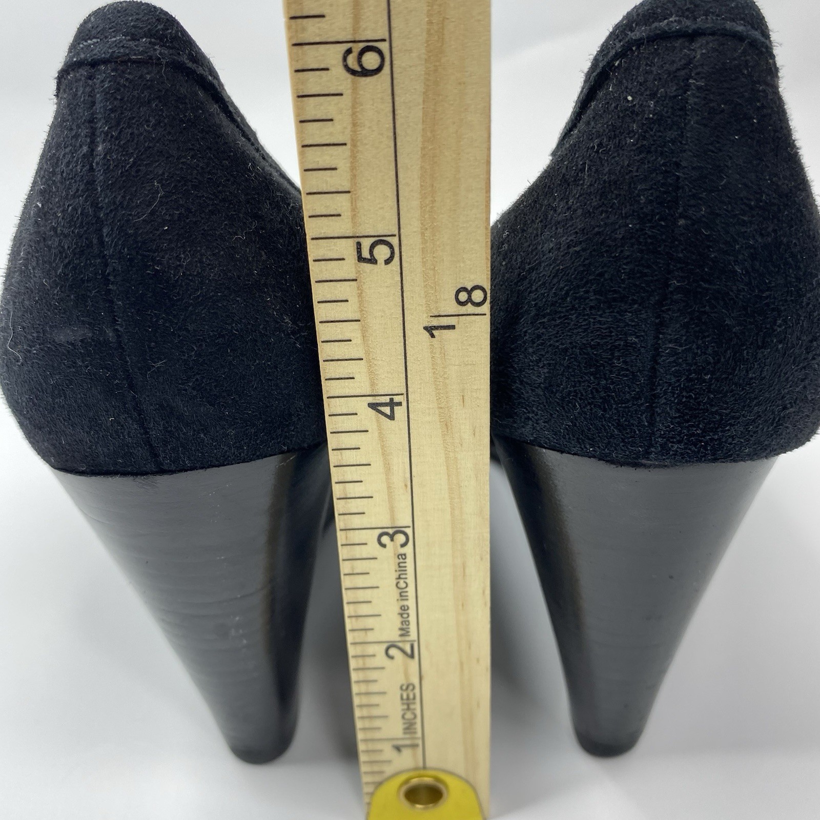 COACH Laney Black Kidsuede Wedges Logo Button Slip-On Pump Heels Size 10B Women thumbnail 10