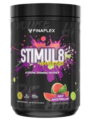 FinaFlex Stimul8 Hardcore PreWorkout Energy Mix Muscle Gain, Strength Watermelon