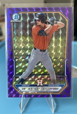 2026 Bowman # BP-133 Xavier Neyens Chrome Purple Geometric Refractor/250. Astros