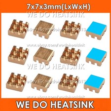 Pure Copper 7x7x3mm Square Copper Heatsink Radiator Cooler With or Without Tape