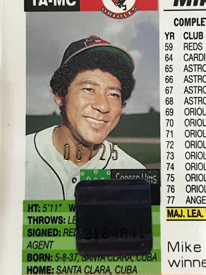 2005 Topps Retired Signature Refractor 8/25 Mike Cuellar Auto Uncirculated - Image 2 of 3