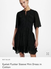 Madewell Eyelet Flutter Sleeve Mini Dress - MSRP $158 - Size 4 NWT