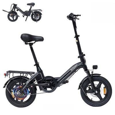 14 Inch Foldable E Bike Peak 750W City Electric Bike Mini Ebike 36V 13Ah 20MPH