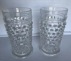 Vintage Anchor Hocking Hobnail Clear Drinking Glass 4.75" Tumblers Set of 2 EUC