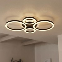 Designleuchte Wohnzimmerleuchte Deckenlampe Ringe Cct Schwarz Opal Led L 53 Cm