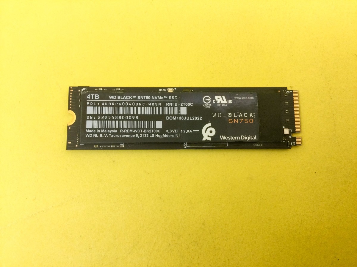 WD Black SN750 4TB NVMe Gen3 PCIe M.2 2280 Internal SSD 