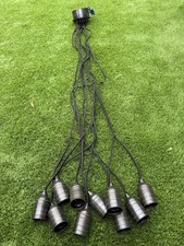 Vintage Industrial Multi Pendant Ceiling Light Fitting – 10 Drop Bulb Holders