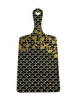 Anthropologie Eliza Tile Monogram T ceramic Cutting Board Black/Gold Floral — photo 1