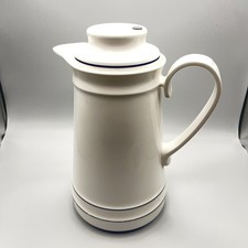 Vintage Thermos Sheree Carafe White Navy Blue Lined