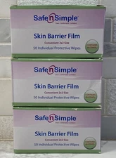 150 Safe n Simple SNS81850 Skin Barrier Film Wipes Individually Sealed 06/2026