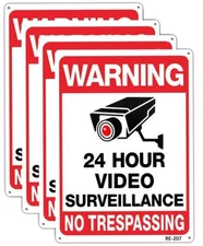 Warning Security Cameras In Use 24 Hour Video Surveillance Sign 10x14 Aluminu...