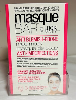Masque Bar Anti Blemish-Prone Mud Mask  (3 Pack) 9 Treatments NEW Made in Korea