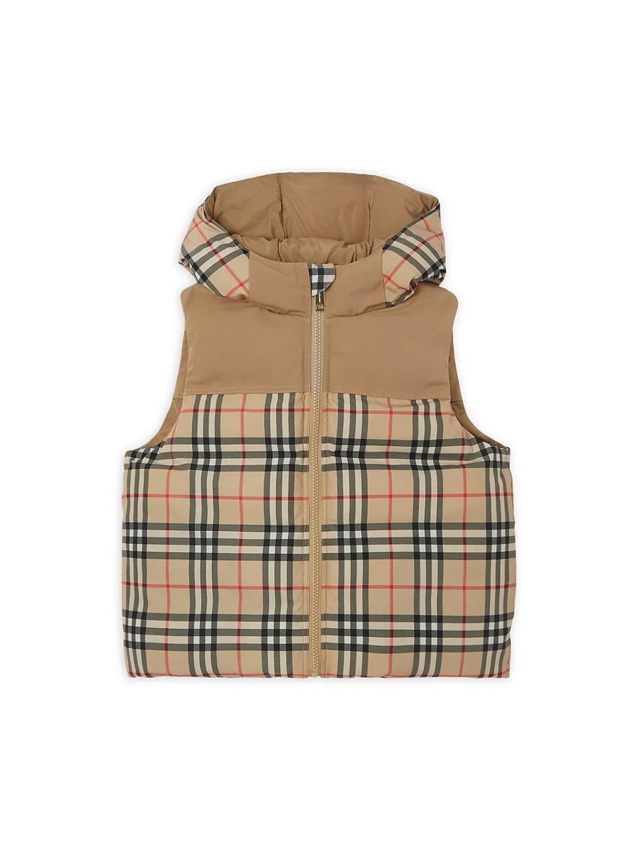 NEW BURBERRY Kids Reversible Check Puffer Gilet (12 Years) In