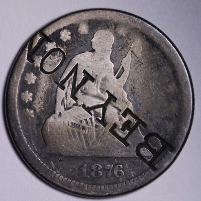 1876 Seated Liberty Quarter Counter Stamp  BEYNON'' FREE SHIPPING E815 ZNR