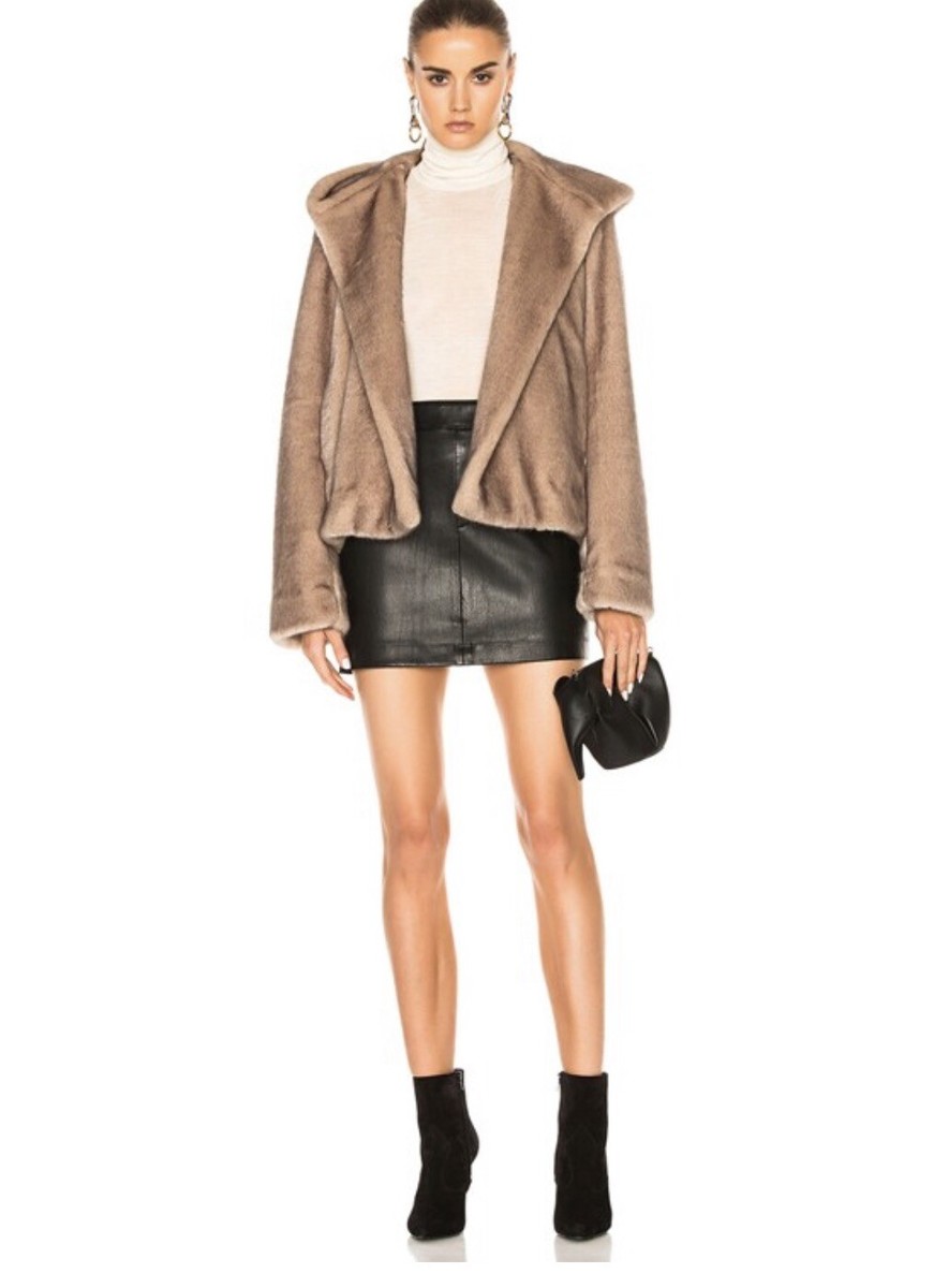 HELMUT LANG Faux Mink Fur Bomber
