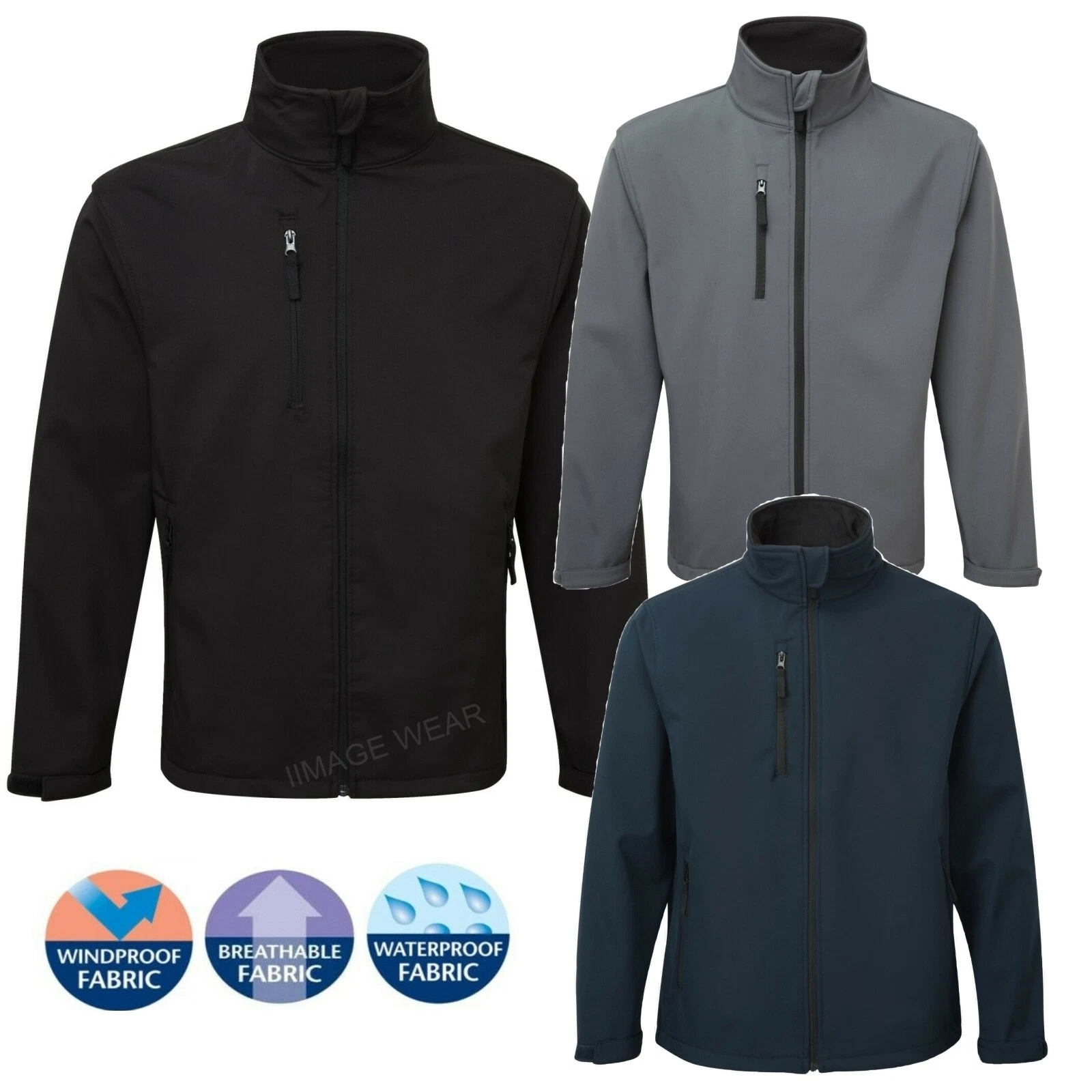 Men's Fortress Soft Shell Fleece Lined Waterproof Windproof Outdoor Work Jacket