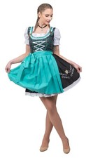 L 16 German Dirndl Dress  Apron  Top Short Oktoberfest EMBROIDERED Waitress