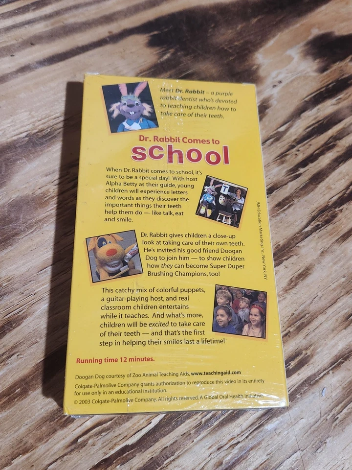 Dr. Rabbit Comes To School VHs Tape 2003 Colgate Early Literacy Oral Health NEW! - Image 2 of 4