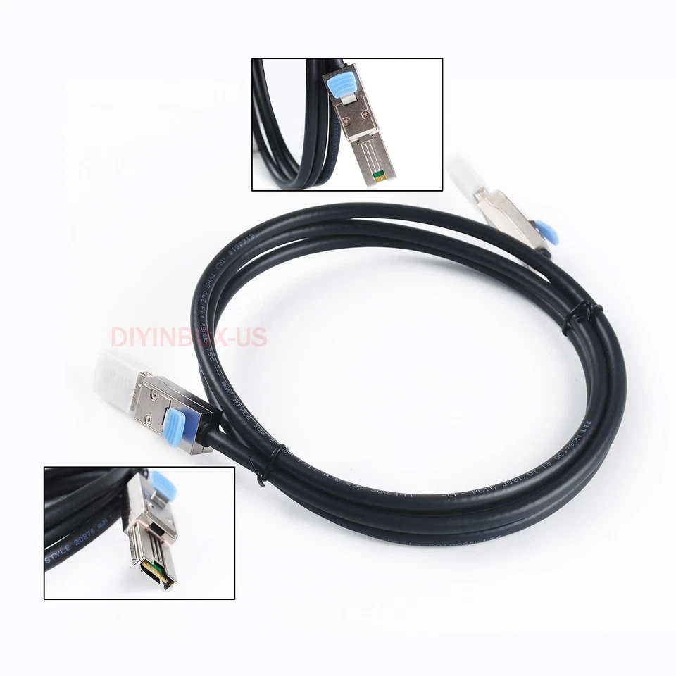 2M External Mini SAS 26pin SFF-8088 Male to Male M/M High Speed Data Cable 6.6FT - Image 2 of 4
