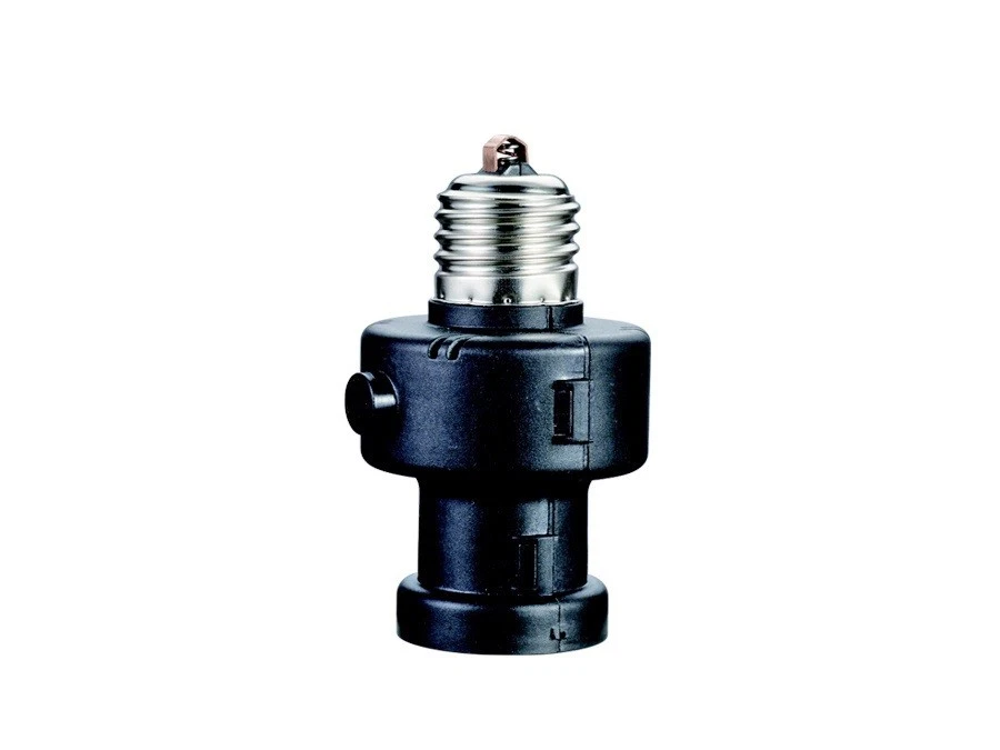 Portalampa con sensor de crepúsculo E27 100W negro IP20 Maclean MCE21