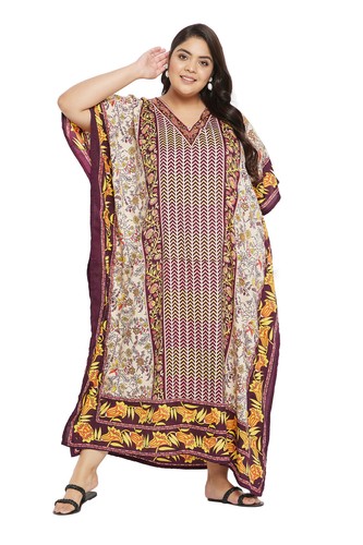 Women Kaftan Casual Maxi Dress Kimono Sleeve Evening Gown Beachwear Sundress - Picture 284 of 452