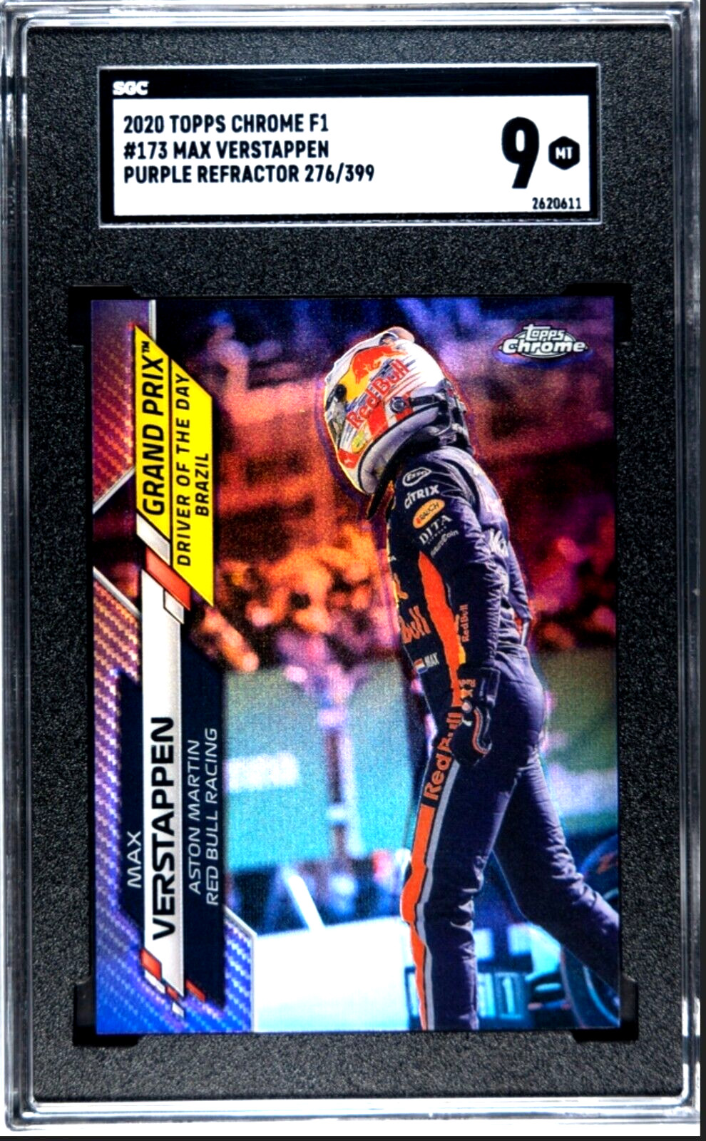 2020 Topps Chrome #173 F1 MAX VERSTAPPEN #/399 Purple Refractor Rookie RC SGC 9