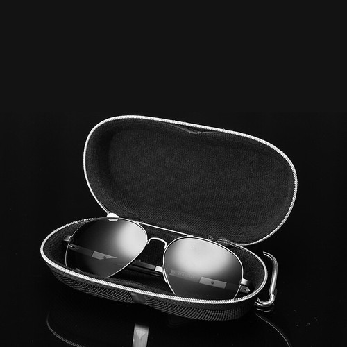 Portable Sunglasses Case Mens Glasses Black Soft Hard Pouch Square Sport Style - Picture 15 of 17