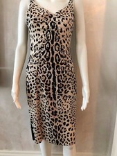 DOLCE AND GABBANA ANIMAL SNOW LEOPARD PRINT SILK BLEND DRESS SIZE 42 ITL/6