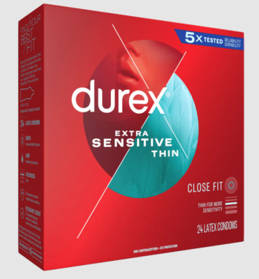 Durex Extra Sensitive Close Fit Condoms, 24ct