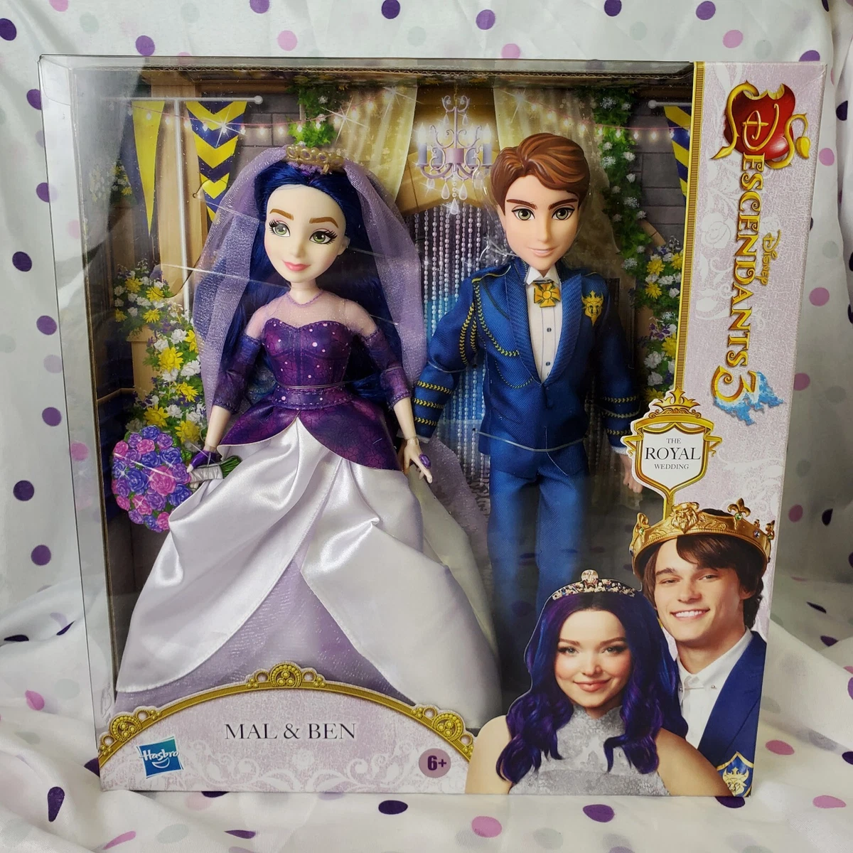 Hasbro Disney Descendants 3 Royal Wedding Couple Doll Set Mal Prince Ben NEW