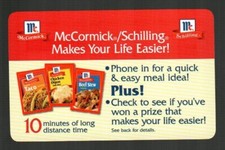 MCCORMICK / SCHILLING Makes Your Life Easier ( 1999 ) Phone Card ( EXPIRED )