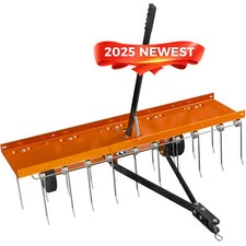 48 Tow Behind Dethatcher Lawn Rake Sweeper W/...
