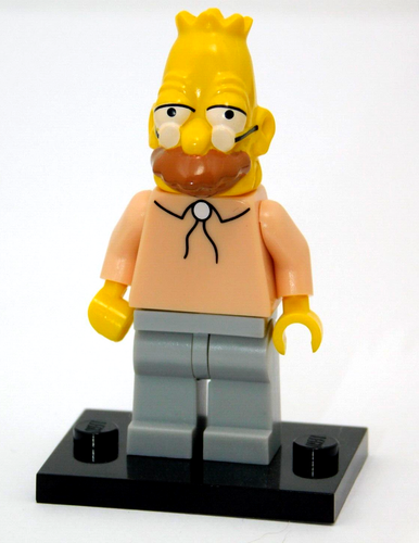 LEGO Grandpa Simpson 71005-6 The Simpsons Collectible Minifigs with Black Base - Picture 2 of 3