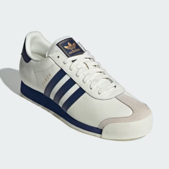adidas SAMOA White Dark Blue Gold アディダス JQ0047 Adidas Samoa Leather Shoes 'White/Dark Blue' - JQ0047