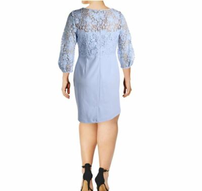 Ralph Lauren Womens 4 Whisper Blue Claire Litchfield Lace Illusion Dress  NWDCG72 | eBay