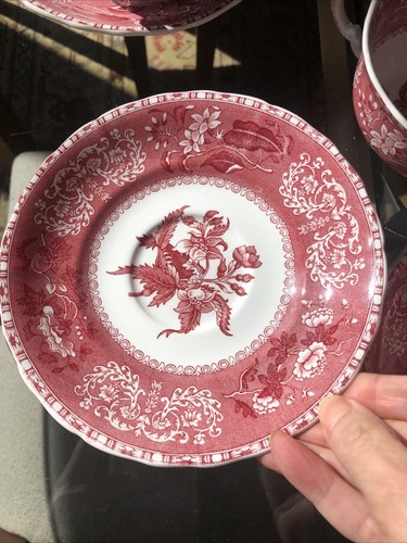 6 Copeland Spode Camilla Pink Bouillon/soup Cups, 5 Saucers-old Mark-never Used - Picture 6 of 14