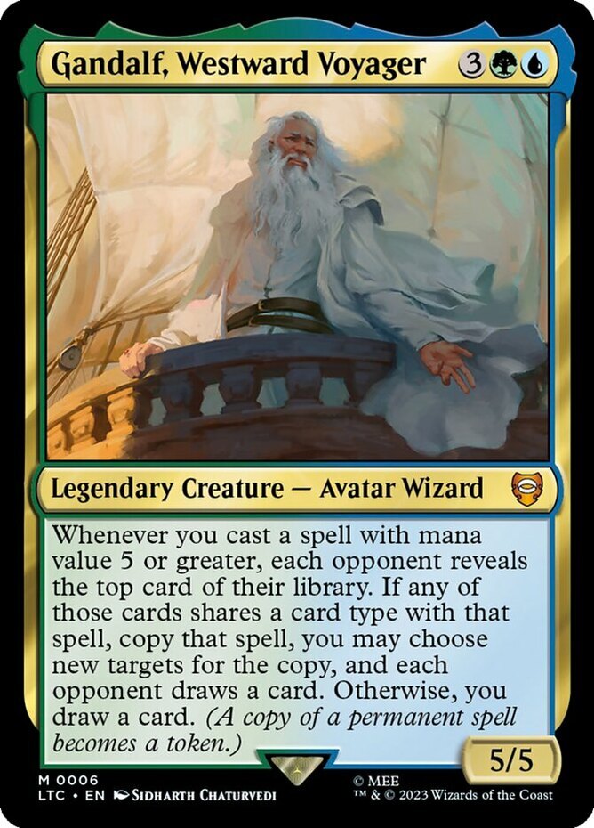 Mint/Near-Mint, French - 4 x MTG Gandalf, Westward Voyager - Foil