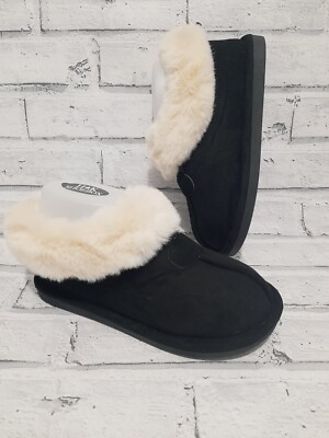 Ladies Bootie Slippers Fluffy Faux Fur Cuff Slip On Womens House Shoes Size  All UK