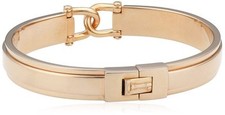 NEW-FOSSIL VINTAGE ROSE GOLD TONE S/STEEL D-LINK HINGE BRACELET JF00810791M