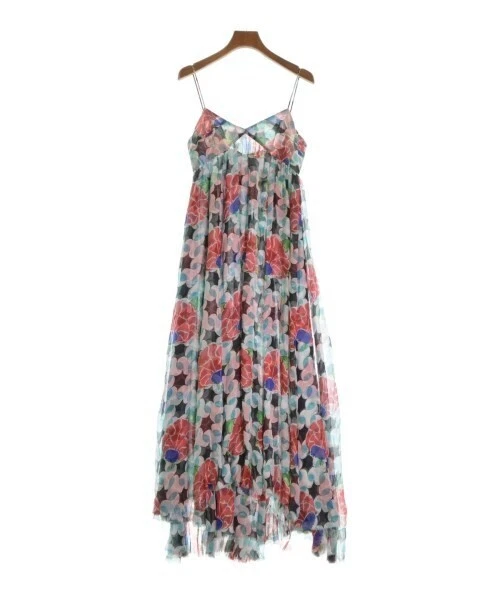 Abito lungo CHANEL nero azzurro rosso fantasia all over taglia 36