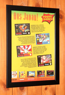 1994 Daze Before Christmas / Superman SNES Vintage Small Promo Poster Ad Framed