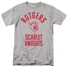 Rutgers University Adult T-Shirt One Color Logo, Athletic Heather, S-5XL
