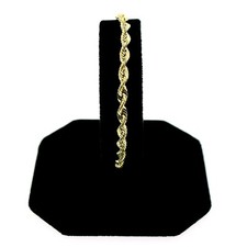 Mens Real 10K Yellow Gold Diamond Cut 6mm Rope Chain Bracelet 8" - 9"