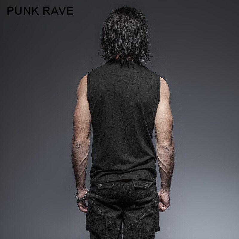 Punk Rave Bondage Harness Gothic Steampunk Spiked Sleeveless Vest