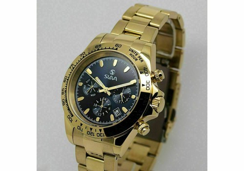 Slava S10363 Quartz Analog Waterproof Mens Wrist Watch Calendar S/S Band - Picture 34 of 44