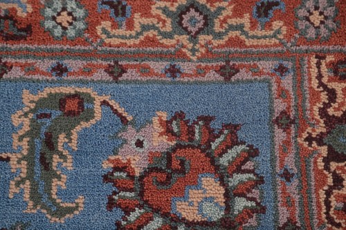 Blue/ Coral Oushak Oriental Rug 4x6 Handmade Wool Carpet - Picture 12 of 22