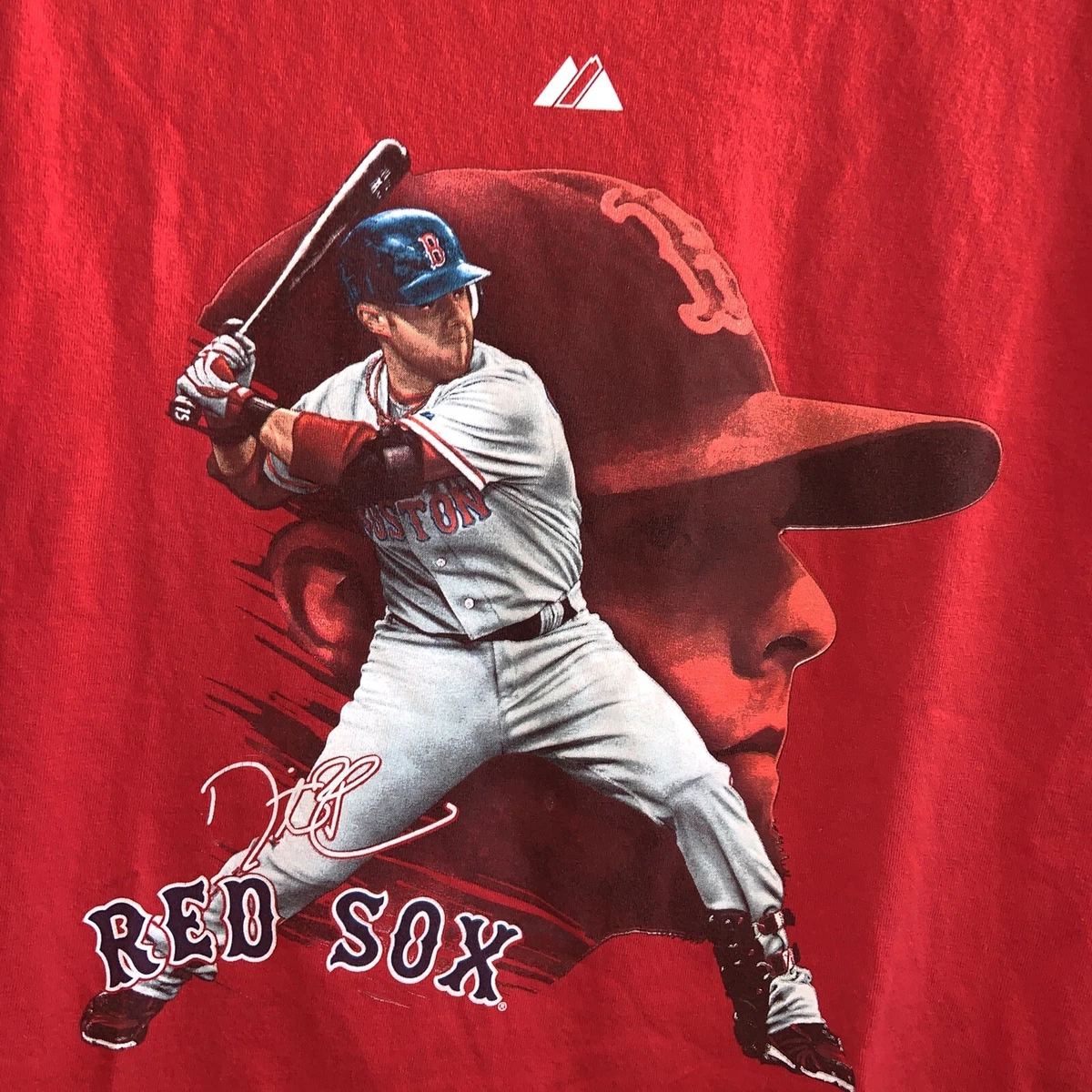 mlb majestic t shirts Red Sox PEDROIA youth Large Shirt MLB Red Sox