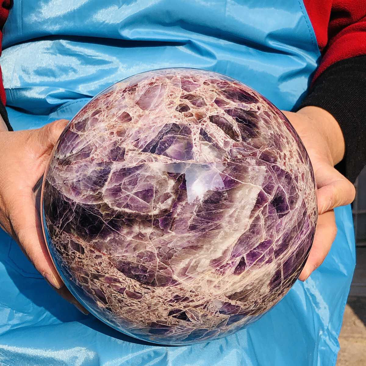 7450G Natural Amethyst Quartz Crystal Sphere Ball for Healing 2689