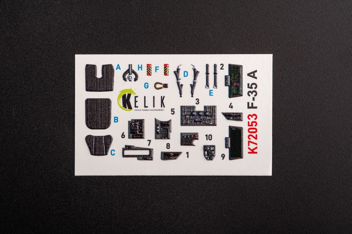 F-35A interior 3D decals for Tamiya kit 1/72 Kelik K72053 | eBay